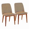 Lumisource Tintori Dining Chair in Brown Fabric, PK 2 CHR-TNT MBN+E2